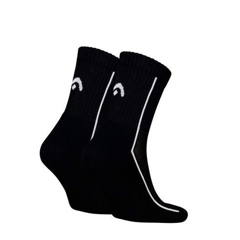 SOCKS TENNIS 2P PERFORMANCE SHORT CREW BLACK TENNIS HEAD