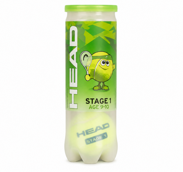 HEAD STAGE 1 GREEN 3 BALL POLYBAG ΜΠΑΛΛΑΚΙΑ TENNIS