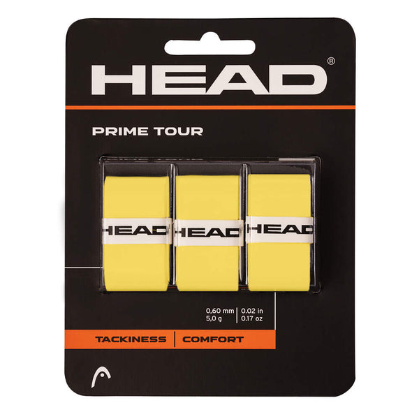 PRIME TOUR REGULAR 3X YW YELLOW OVERGRIP TENNIS HEAD