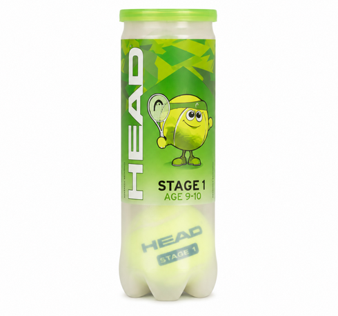 HEAD STAGE 1 GREEN 3 BALL POLYBAG ΜΠΑΛΛΑΚΙΑ TENNIS